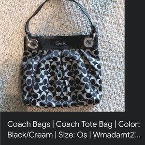 Coach Ashley black/gray signature shoulder bag